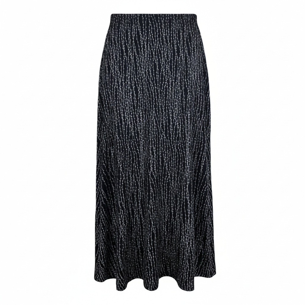 Y2K Vintage Black Maxi Frazier Lawrence Curvy Stretch Grunge‎ Goth Skirt Plus 1X